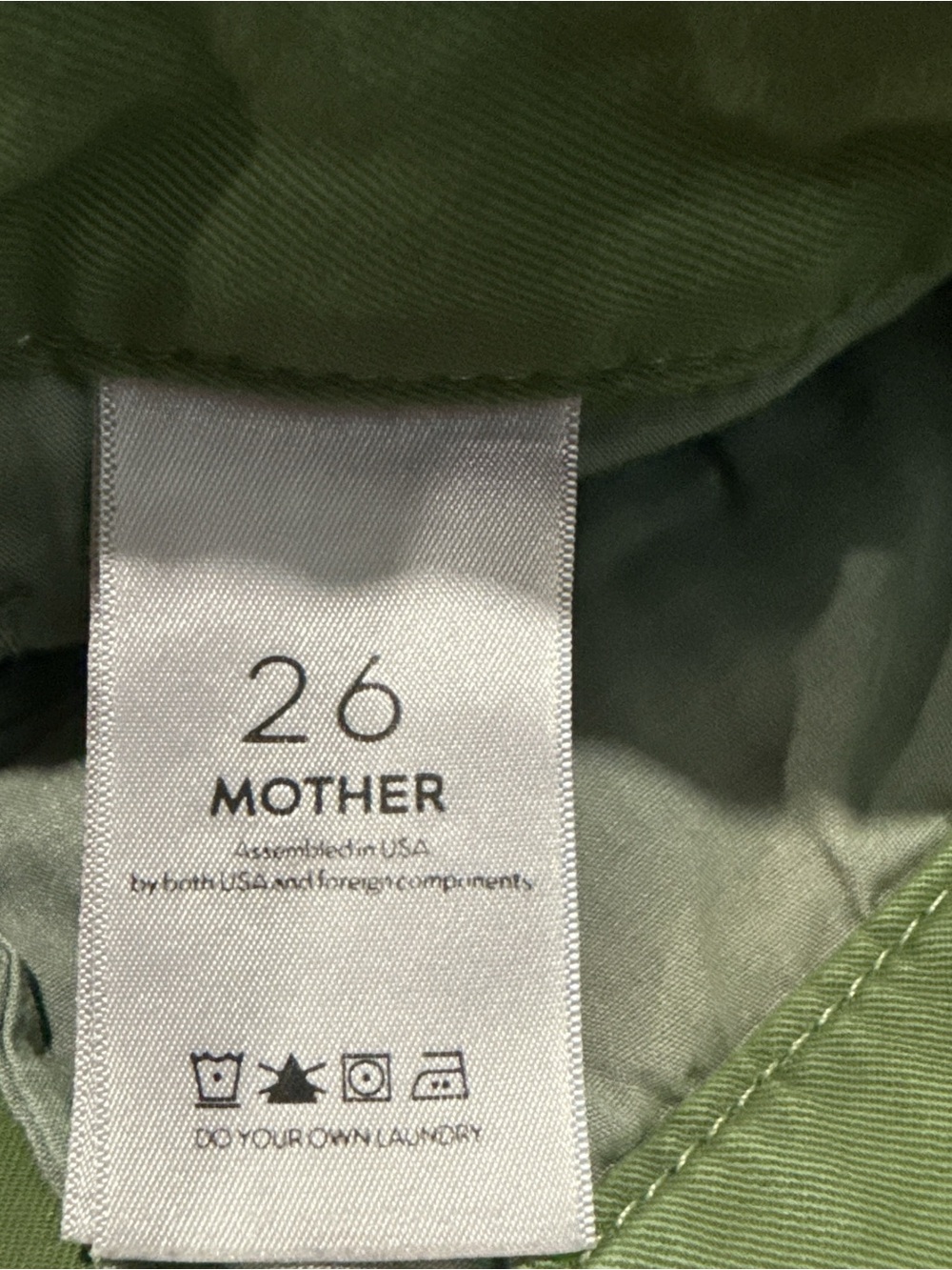 Mother The Shaker Prep Fray Pants in Fatigue Green Women’s Size 26 - Picture 7 of 14